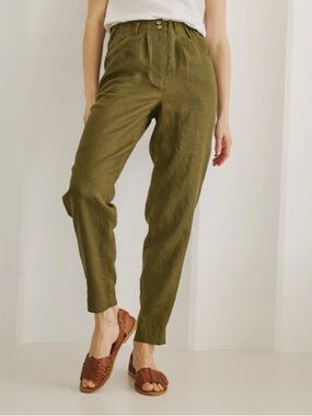 notPerfectLinen Doolin pants in Loden Green